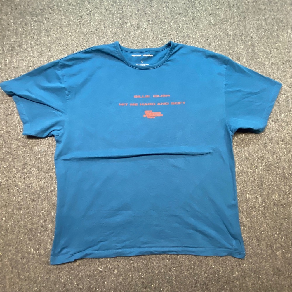 Billie Eilish Hit Me Hard and Soft T‎ Shirt L Mens Blue Streetwear Tour Merch